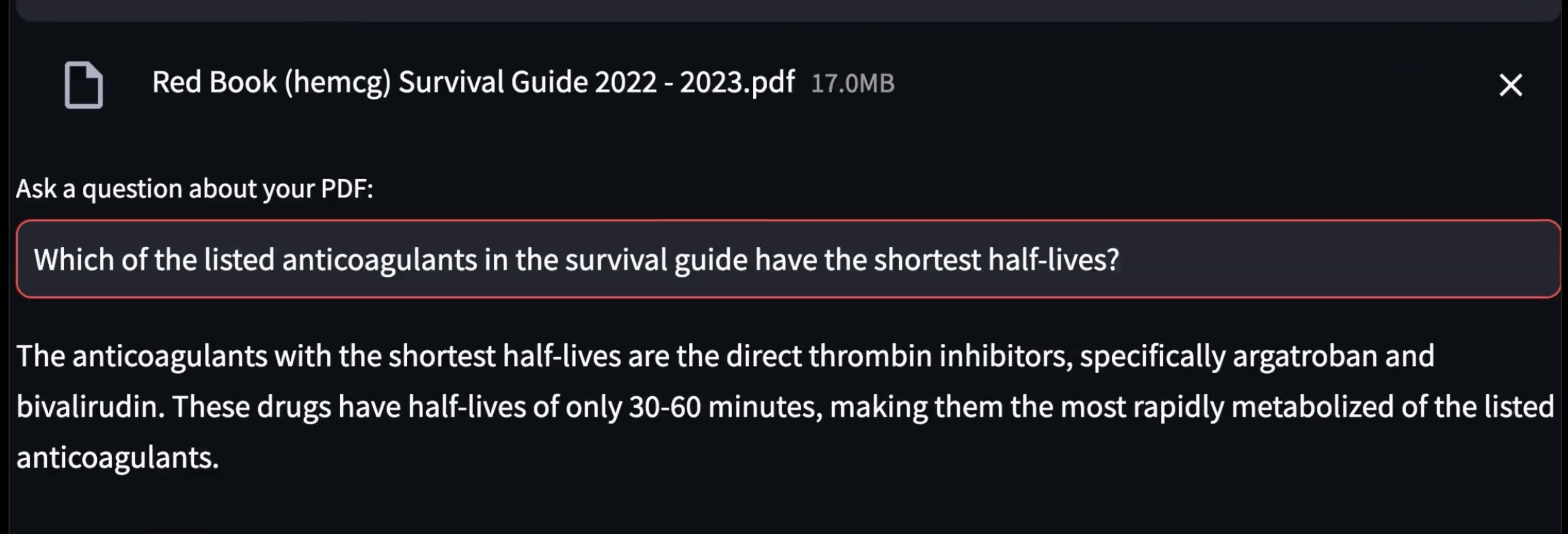 Q: Which Anticoagulants Have the Shortest Half-Life ?